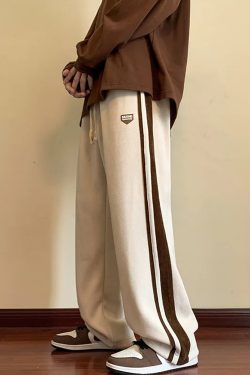 Y2K Grunge Side Stripe Sweatpants - Retro 90s Fashion, Summer Outfits, and Clubwear