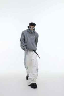 Y2K Grunge Silver-Studded Logo Hoodie - Retro 90s Fashion, Summer Outfits, and Clubwear