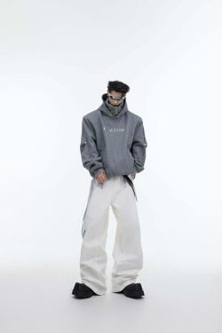 Y2K Grunge Silver-Studded Logo Hoodie - Retro 90s Fashion, Summer Outfits, and Clubwear