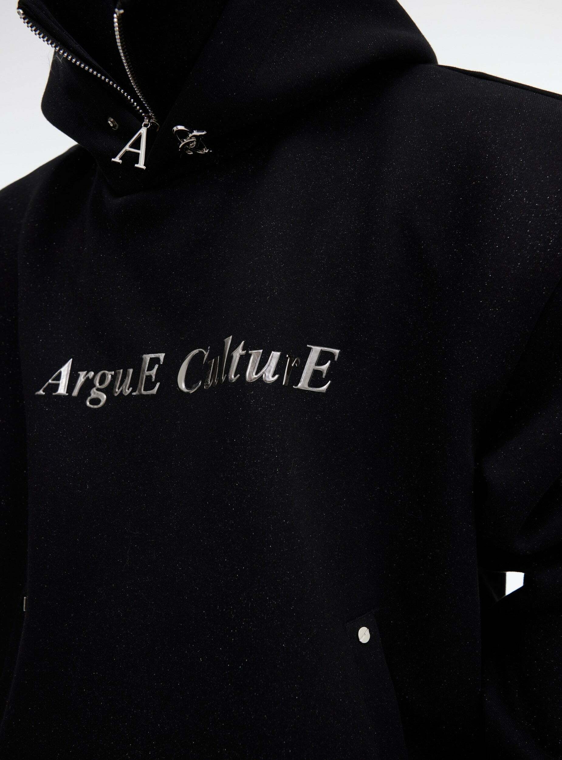 Y2K Grunge Silver-Studded Logo Hoodie - Retro 90s Fashion, Summer Outfits, and Clubwear