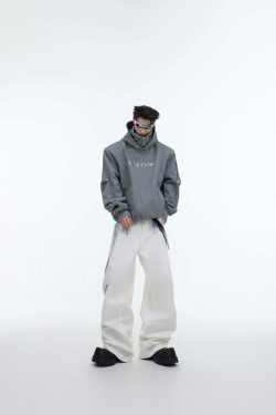 Y2K Grunge Silver-Studded Logo Hoodie - Retro 90s Fashion, Summer Outfits, and Clubwear