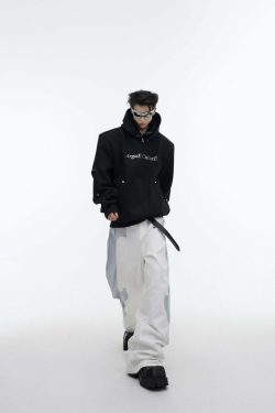 Y2K Grunge Silver-Studded Logo Hoodie - Retro 90s Fashion, Summer Outfits, and Clubwear