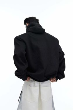 Y2K Grunge Silver-Studded Logo Hoodie - Retro 90s Fashion, Summer Outfits, and Clubwear