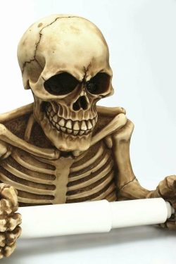 Y2K Grunge Skeleton Toilet Paper Holder - Retro 90s Goth Home Decor for Y2K Fashion Enthusiasts