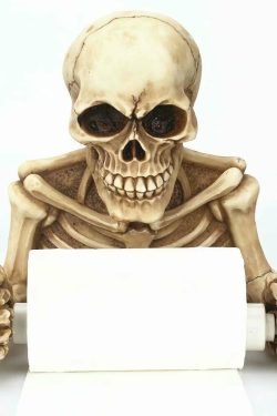 Y2K Grunge Skeleton Toilet Paper Holder - Retro 90s Goth Home Decor for Y2K Fashion Enthusiasts