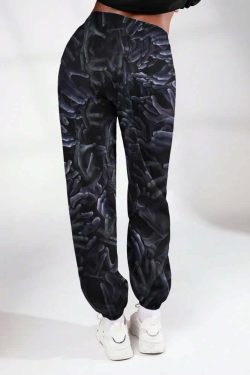 Y2K Grunge Skull & Hands Sweatpants - Retro 90s Fashion, Gothic Y2K, Summer Y2K Outfits