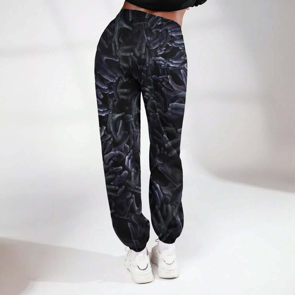 Y2K Grunge Skull & Hands Sweatpants - Retro 90s Fashion, Gothic Y2K, Summer Y2K Outfits