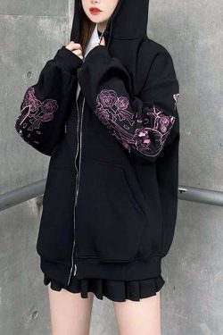 Y2K Grunge Skull and Dagger Hoodie - Retro 90s Fashion, Gothic Y2K, Summer Y2K Outfits