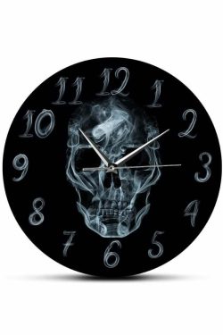 Y2K Grunge Skull Art Wall Clock - Retro 90s Goth Decor for Y2K Fashion & Summer Outfits