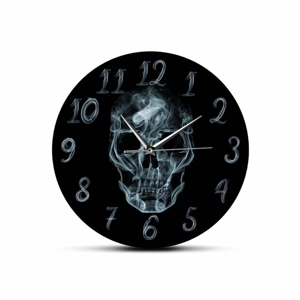 Y2K Grunge Skull Art Wall Clock - Retro 90s Goth Decor for Y2K Fashion & Summer Outfits