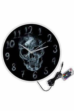 Y2K Grunge Skull Art Wall Clock - Retro 90s Goth Decor for Y2K Fashion & Summer Outfits
