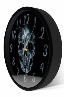 Y2K Grunge Skull Art Wall Clock - Retro 90s Goth Decor for Y2K Fashion & Summer Outfits