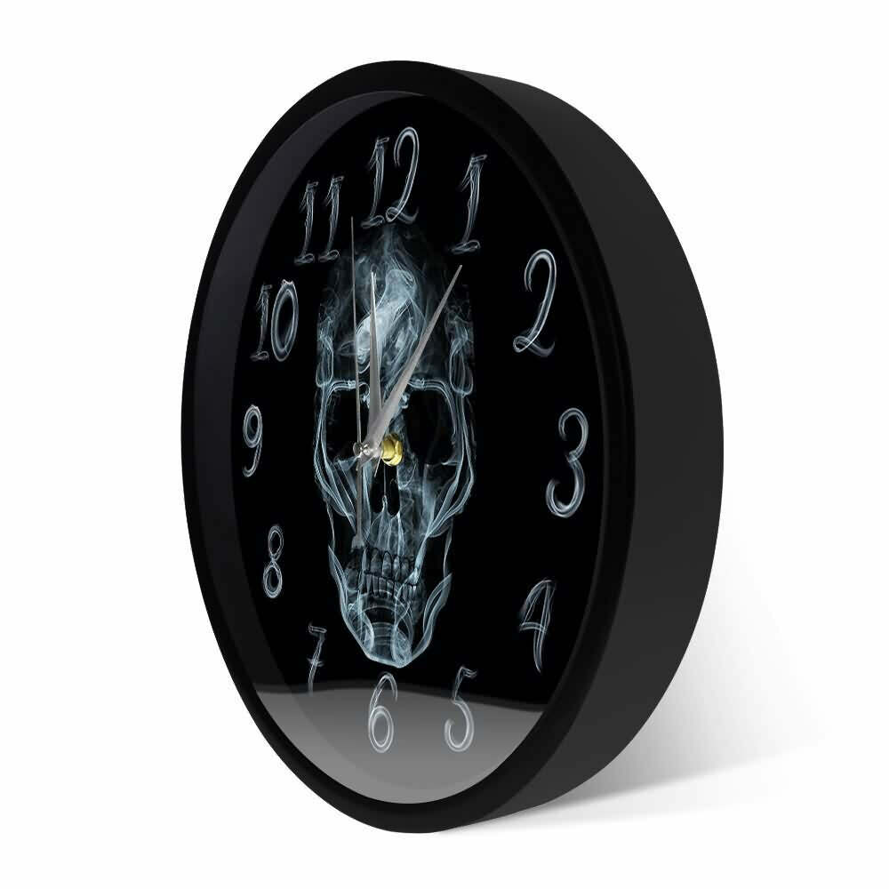 Y2K Grunge Skull Art Wall Clock - Retro 90s Goth Decor for Y2K Fashion & Summer Outfits