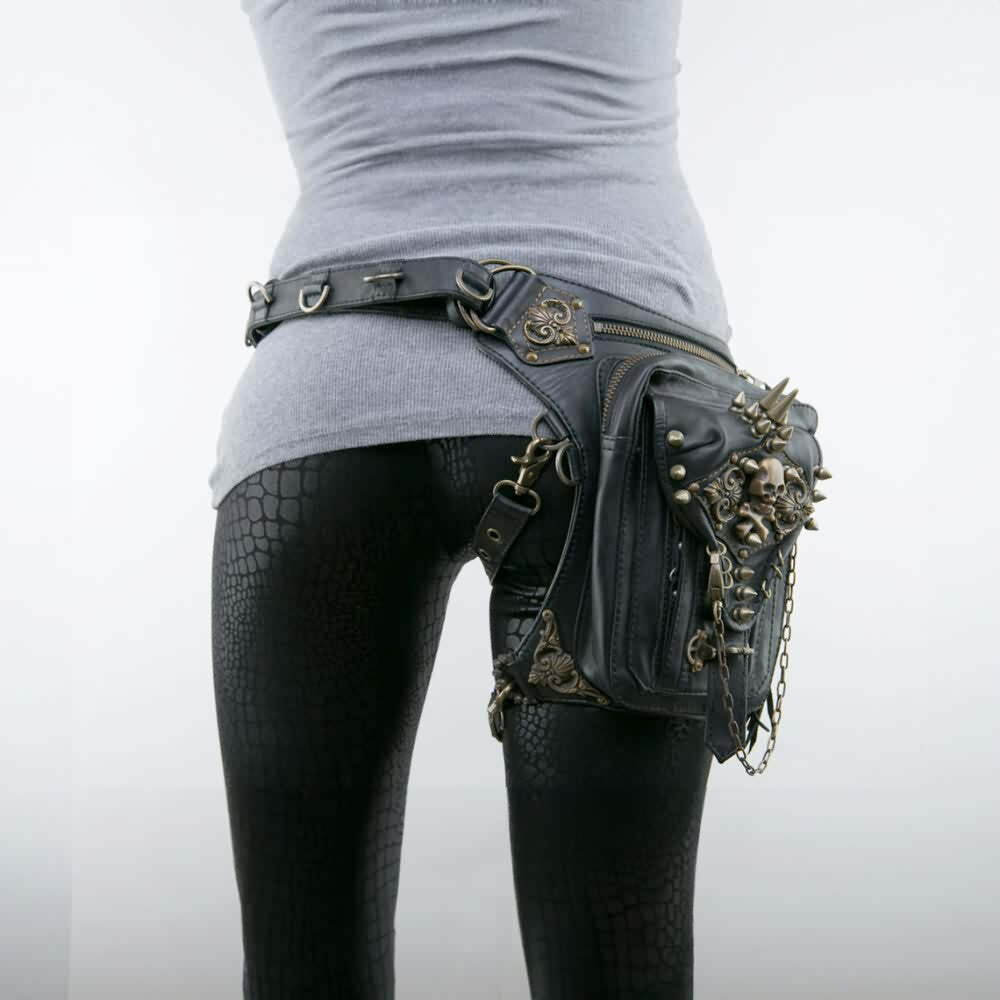 Y2K Grunge Skull Convertible Bag - Retro 90s Fashion, Gothic Y2K, Pastel Goth, Y2K Club Outfit