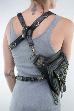 Y2K Grunge Skull Convertible Bag - Retro 90s Fashion, Gothic Y2K, Pastel Goth, Y2K Club Outfit