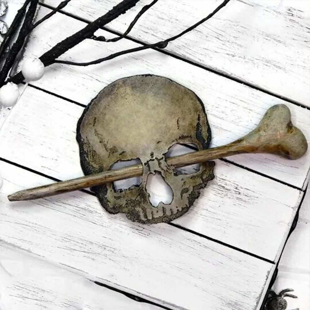 Y2K Grunge Skull Hair Pin - Retro 90s Punk Metal Gothic Accessory for Y2K Outfits & Hairstyles