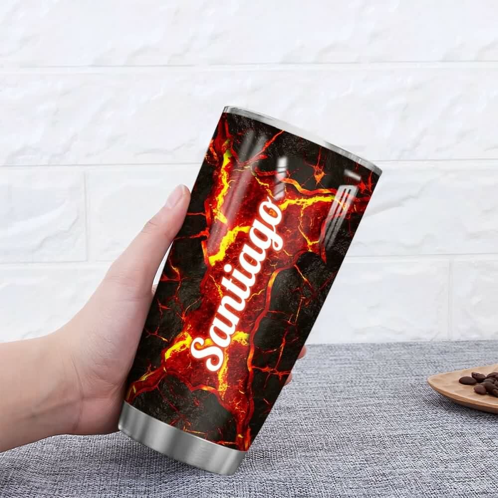 Y2K Grunge Skull Lava Stainless Steel Custom Tumbler - Retro 90s Fashion & Summer Vibes