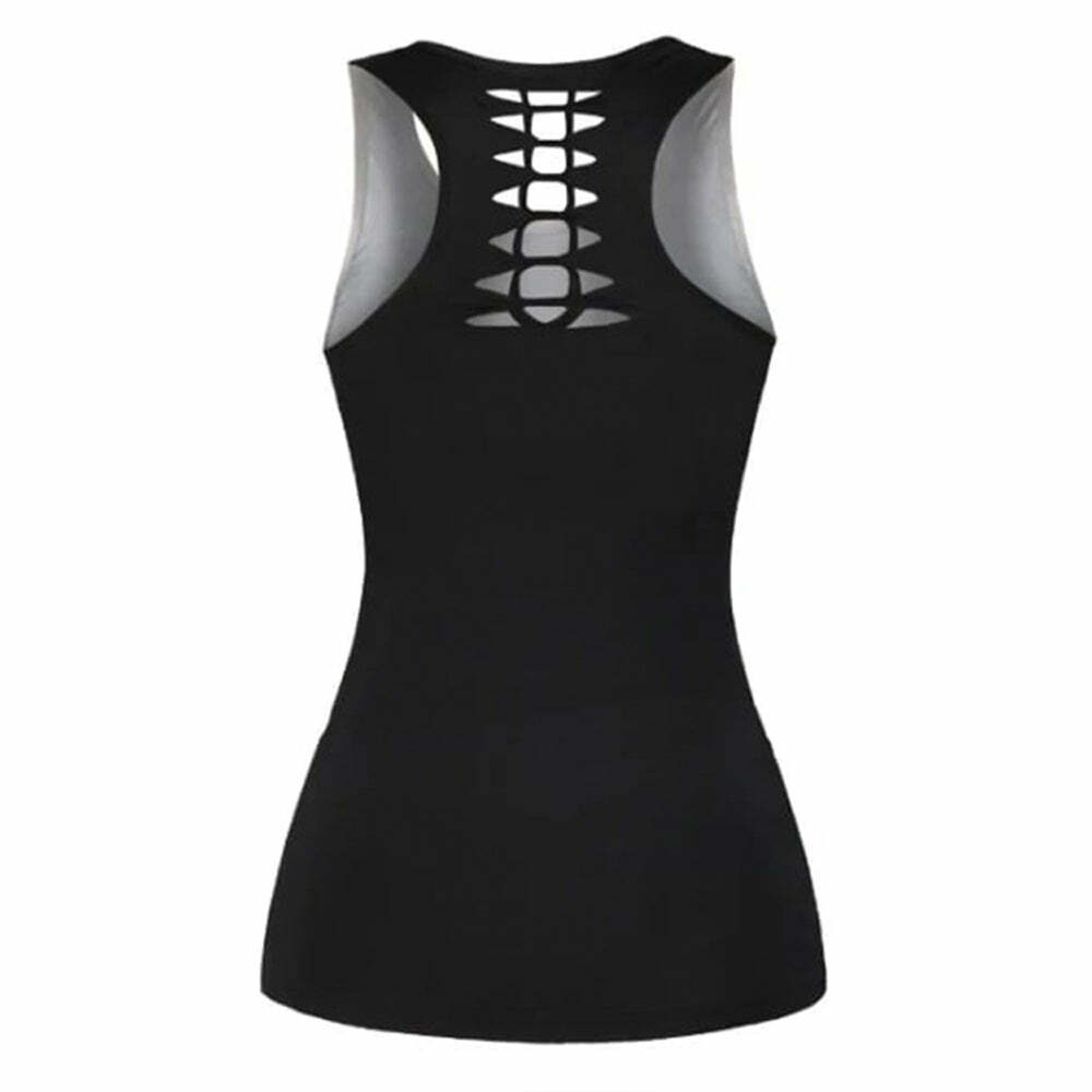 Y2K Grunge Skull Tank Top with Purple Glowing Rose - Retro 90s Summer Outfit