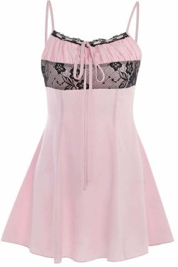 Y2K Grunge Slip Mini Dress - 90s Fashion, Retro Summer Outfit, Gothic Y2K, Pastel Goth Style