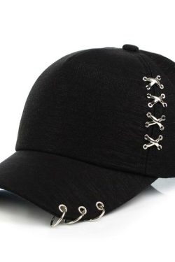Y2K Grunge Snapback Baseball Hat - Retro 90s Fashion, Gothic Y2K, Dark Y2K Style