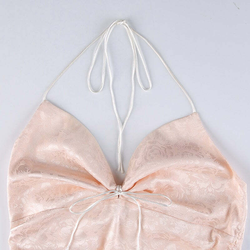 Y2K Grunge Soft Girl Aesthetic Silky Camisole Mini Dress - 90s Retro Summer Outfit
