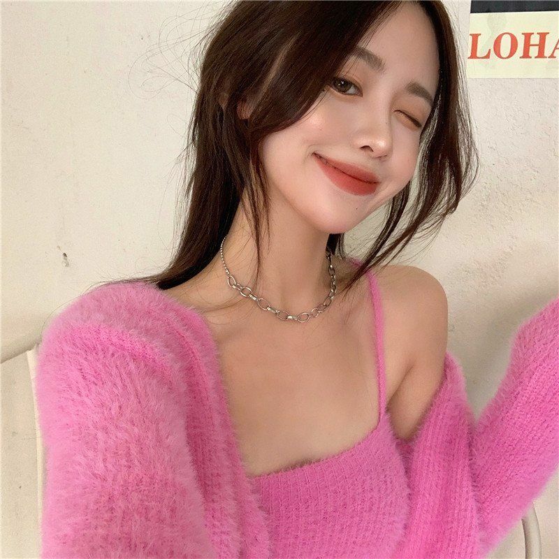 Y2K Grunge Soft Girl Cardigan Camisole Sweater Set - 90s Retro Summer Outfit
