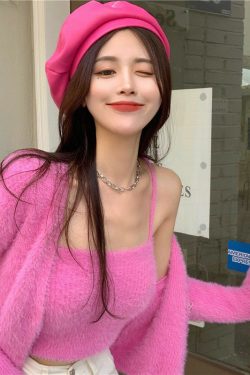 Y2K Grunge Soft Girl Cardigan Camisole Sweater Set - 90s Retro Summer Outfit