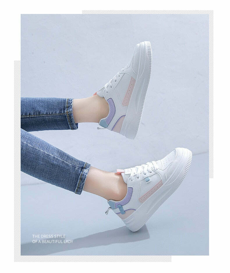 Y2K Grunge Soft Girl Kawaii Aesthetic Sneakers - 90s Retro Summer Outfits & Pastel Goth Style