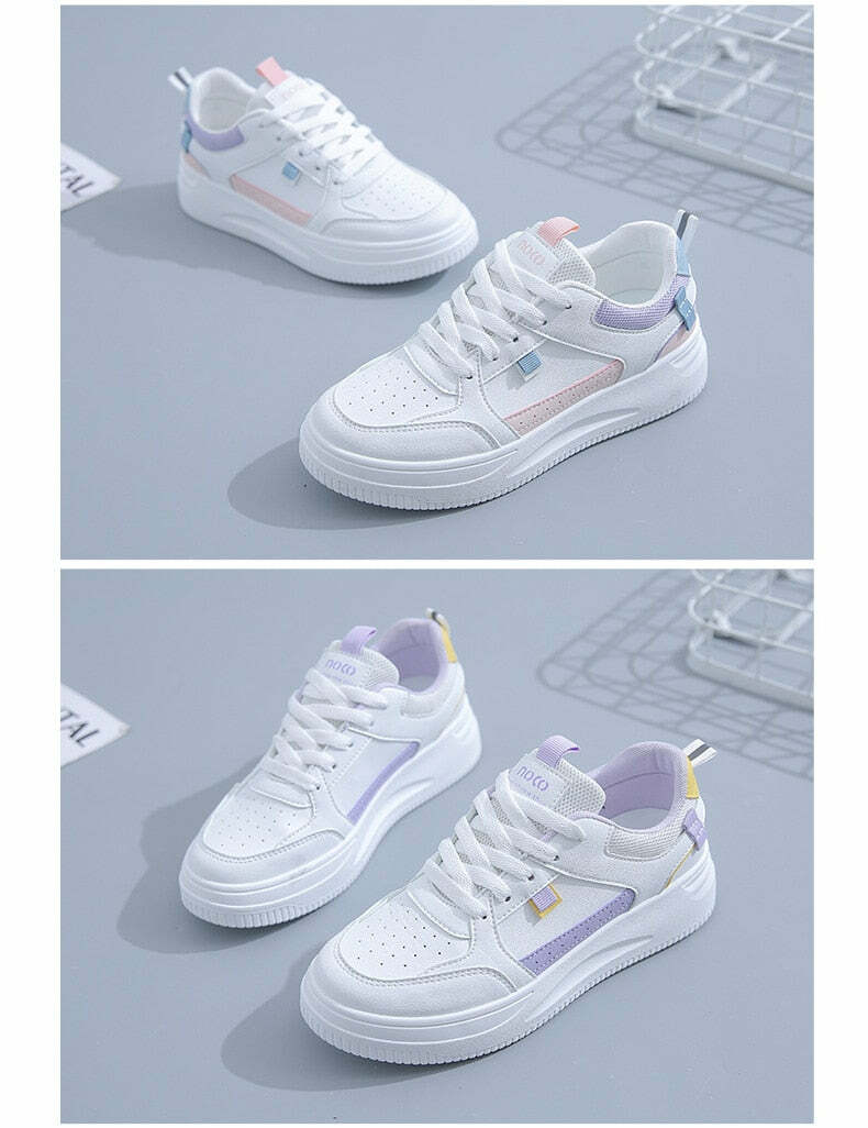 Y2K Grunge Soft Girl Kawaii Aesthetic Sneakers - 90s Retro Summer Outfits & Pastel Goth Style