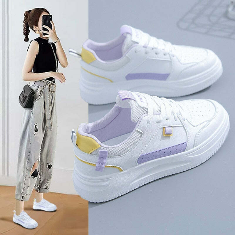 Y2K Grunge Soft Girl Kawaii Aesthetic Sneakers - 90s Retro Summer Outfits & Pastel Goth Style