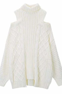 Y2K Grunge Soft Girl Turtleneck Sweater Pullover - 90s Retro Summer & Party Outfit