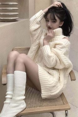 Y2K Grunge Soft Girl Turtleneck Sweater Pullover - 90s Retro Summer & Party Outfit