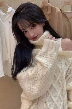 Y2K Grunge Soft Girl Turtleneck Sweater Pullover - 90s Retro Summer & Party Outfit