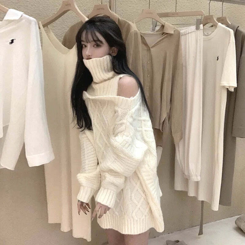Y2K Grunge Soft Girl Turtleneck Sweater Pullover - 90s Retro Summer & Party Outfit