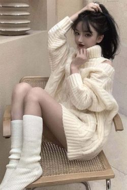 Y2K Grunge Soft Girl Turtleneck Sweater Pullover - 90s Retro Summer & Party Outfit