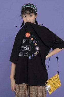 Y2K Grunge Solar System Planets T-Shirt - Retro 90s Fashion, Summer Y2K Outfits, Pastel Goth