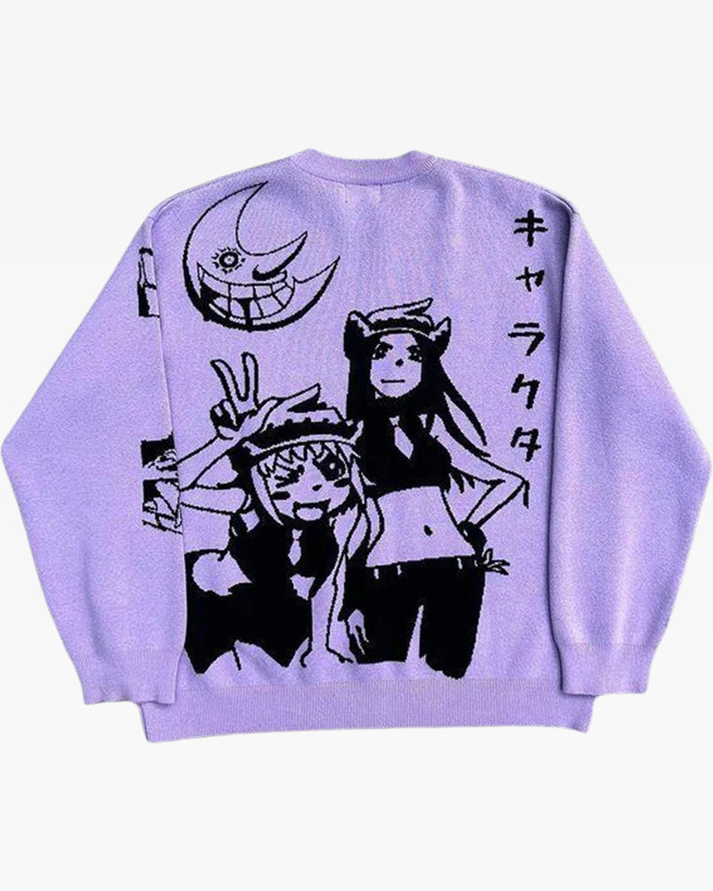 Y2K Grunge Soul Eater Sweater - Retro 90s Fashion, Pastel Goth, Y2K Club & Party Outfits