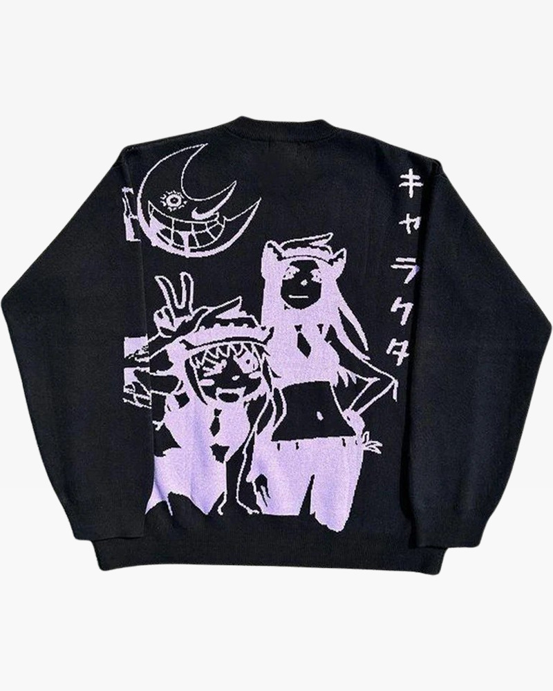 Y2K Grunge Soul Eater Sweater - Retro 90s Fashion, Pastel Goth, Y2K Club & Party Outfits