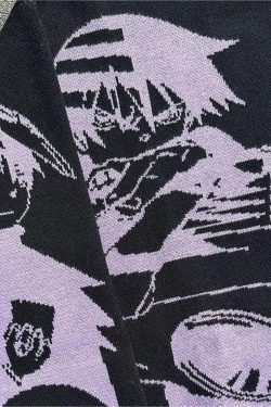 Y2K Grunge Soul Eater Sweater - Retro 90s Fashion, Pastel Goth, Y2K Club & Party Outfits
