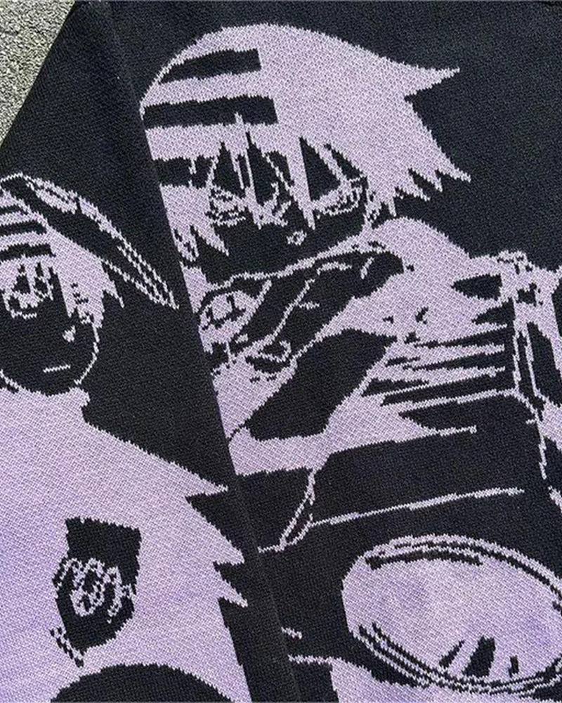 Y2K Grunge Soul Eater Sweater - Retro 90s Fashion, Pastel Goth, Y2K Club & Party Outfits