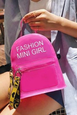 Y2K Grunge Sour Puff Mini Transparent Backpacks - 90s Fashion, Retro Style, Pastel Goth Outfits