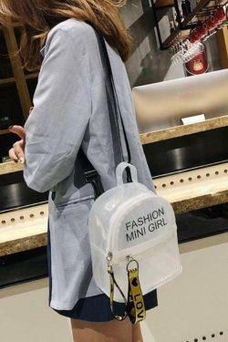 Y2K Grunge Sour Puff Mini Transparent Backpacks - 90s Fashion, Retro Style, Pastel Goth Outfits