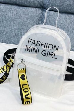 Y2K Grunge Sour Puff Mini Transparent Backpacks - 90s Fashion, Retro Style, Pastel Goth Outfits