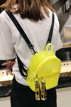 Y2K Grunge Sour Puff Mini Transparent Backpacks - 90s Fashion, Retro Style, Pastel Goth Outfits