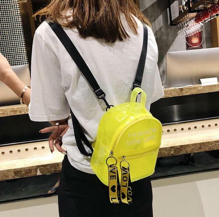 Y2K Grunge Sour Puff Mini Transparent Backpacks - 90s Fashion, Retro Style, Pastel Goth Outfits