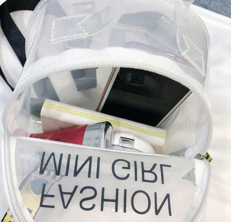 Y2K Grunge Sour Puff Mini Transparent Backpacks - 90s Fashion, Retro Style, Pastel Goth Outfits