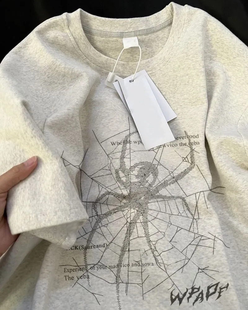 Y2K Grunge Spider T-Shirt - Retro 90s Fashion, Summer Y2K Outfits, Gothic Y2K Style