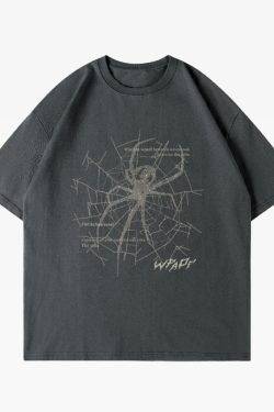 Y2K Grunge Spider T-Shirt - Retro 90s Fashion, Summer Y2K Outfits, Gothic Y2K Style