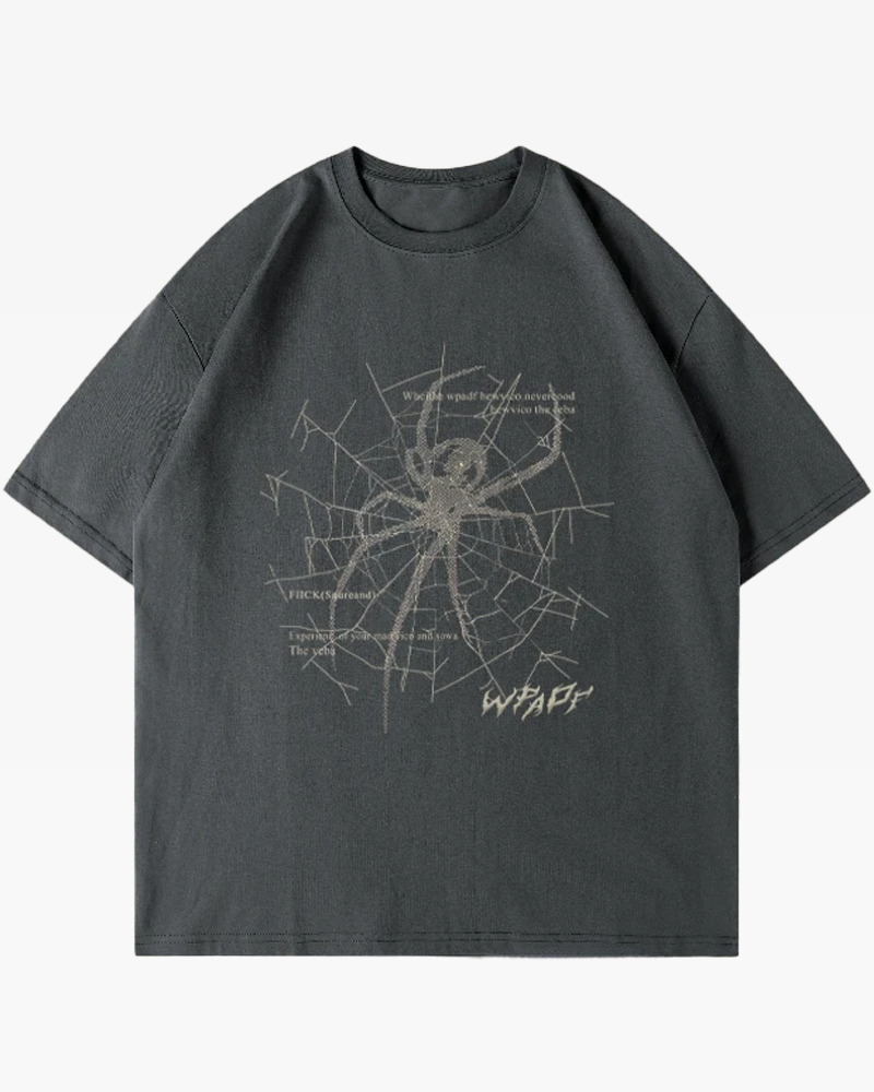 Y2K Grunge Spider T-Shirt - Retro 90s Fashion, Summer Y2K Outfits, Gothic Y2K Style