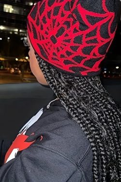 Y2K Grunge Spider Web Beanie - Retro 90s Fashion, Gothic Y2K, Pastel Goth, Y2K Club Out